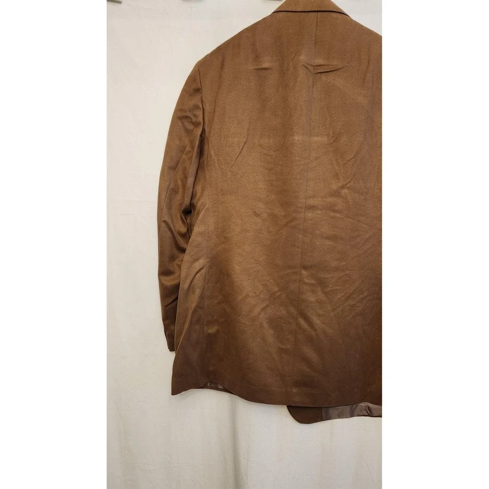 Norm Thompson Blazer‎ Mens 48L Brown Suede Look 3 Button Long Sport Coat USA